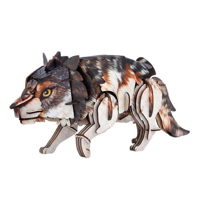 Пазл Cubic Fun трехмерный Дикие животные Серый волк Фото