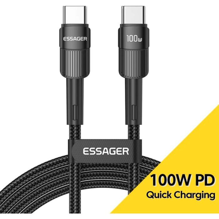 Дата кабель Essager USB-C to USB-C 3.0m 100W black Фото