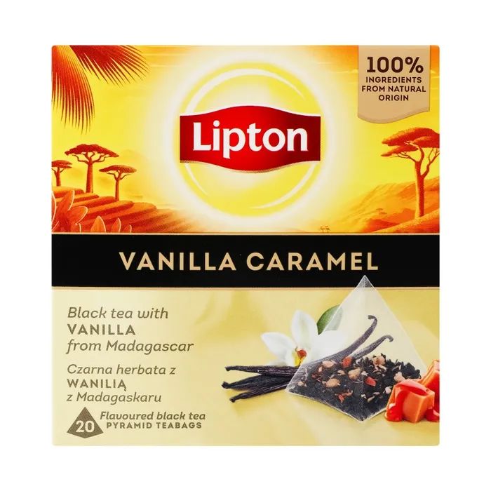 Чай Lipton чорний "Vanilla Caramel" 20 пакетиків Фото