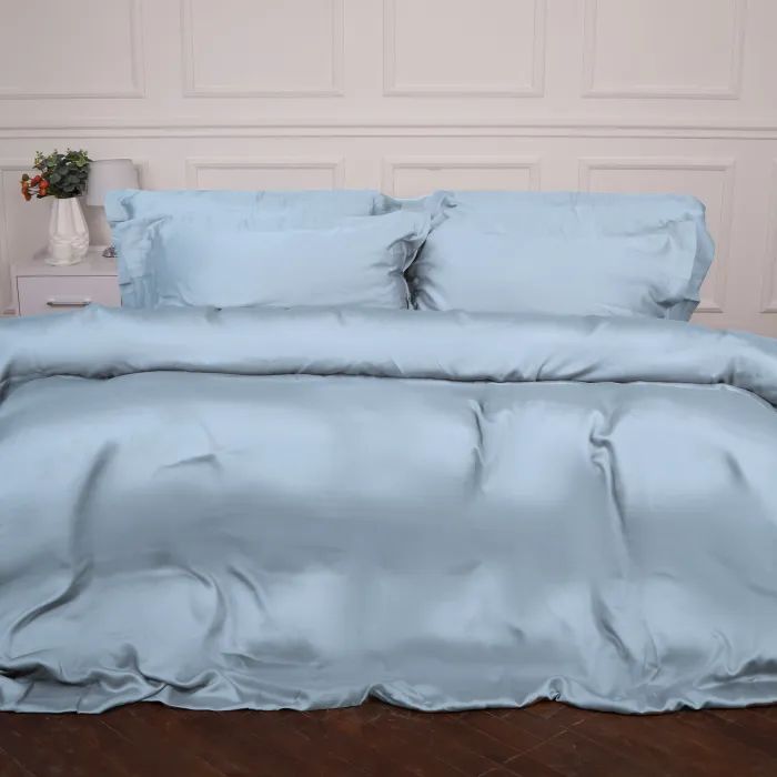 Постельное белье MirSon Tencel №04 Blue 2x160x220 Семейный Евро Фото