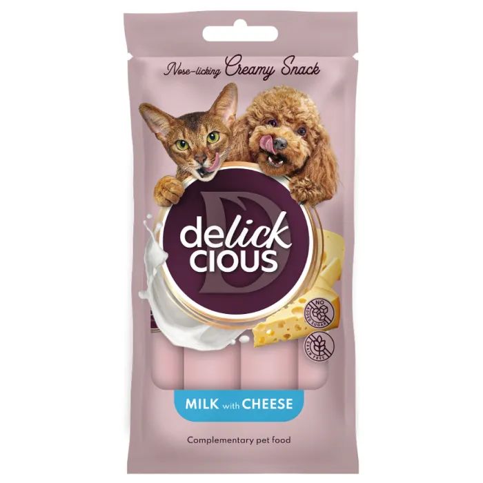 Лакомство для собак Delickcious молоко з сиром 4х15 г Фото