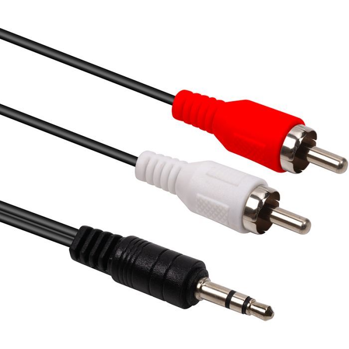 Кабель мультимедийный PowerPlant 3.5mm M to 2xRCA M 2.5m Фото