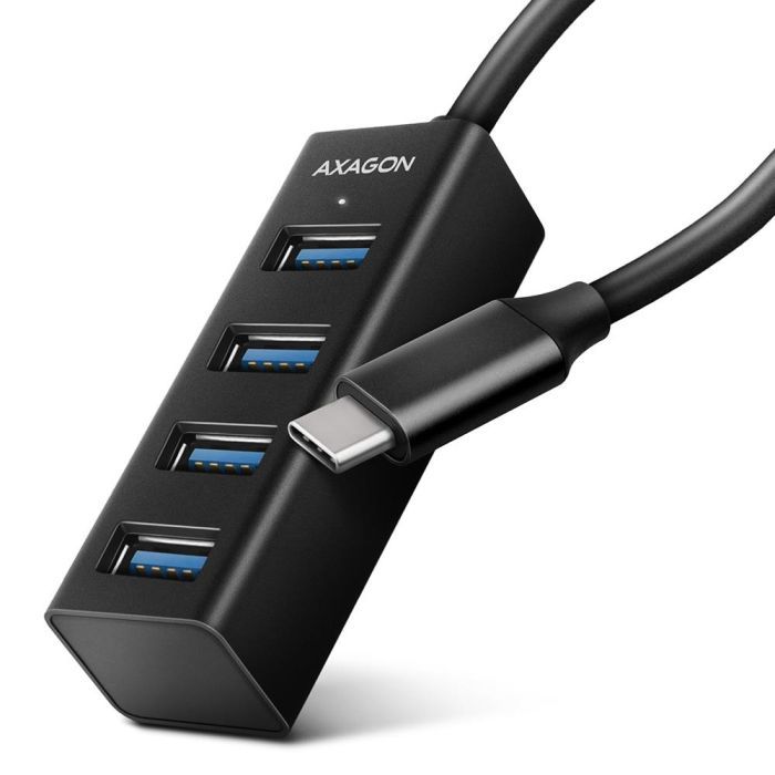 Концентратор AXAGON USB-C to 4xUSB 3.0 0.2m black Фото