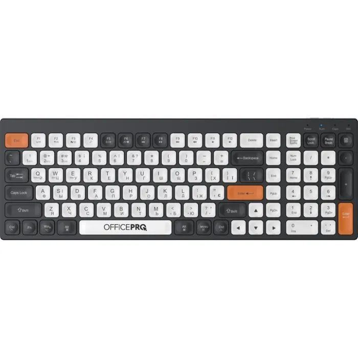Клавиатура OfficePro SK985BO Bluetooth/Wireless UA Black/White Фото