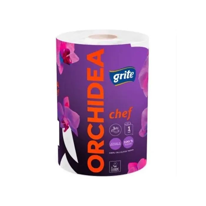 Бумажные полотенца Grite Orchidea Chef 3 слоя 1 рулон Фото