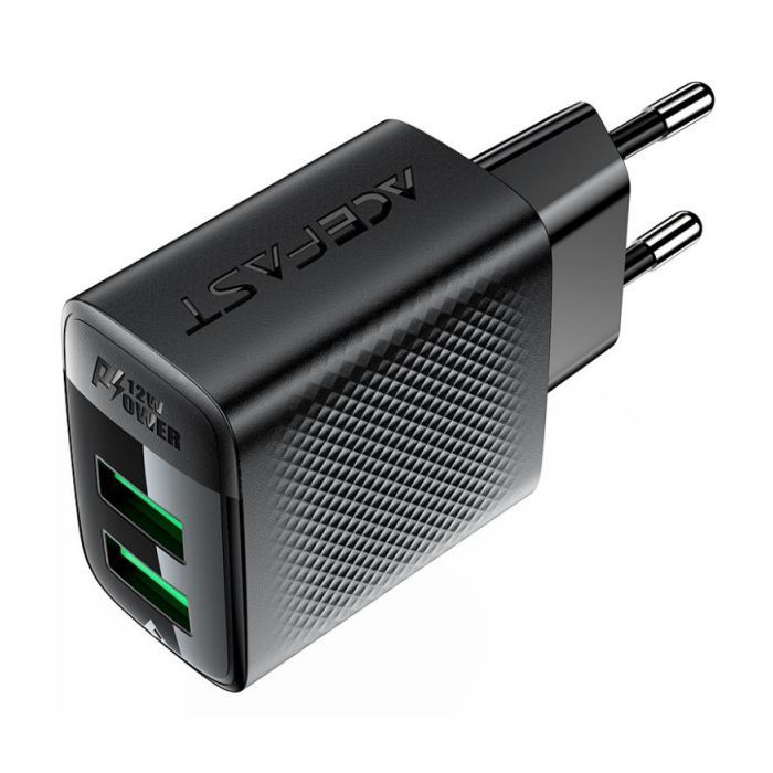 Зарядное устройство Acefast 2xUSB 12W A86 black Фото