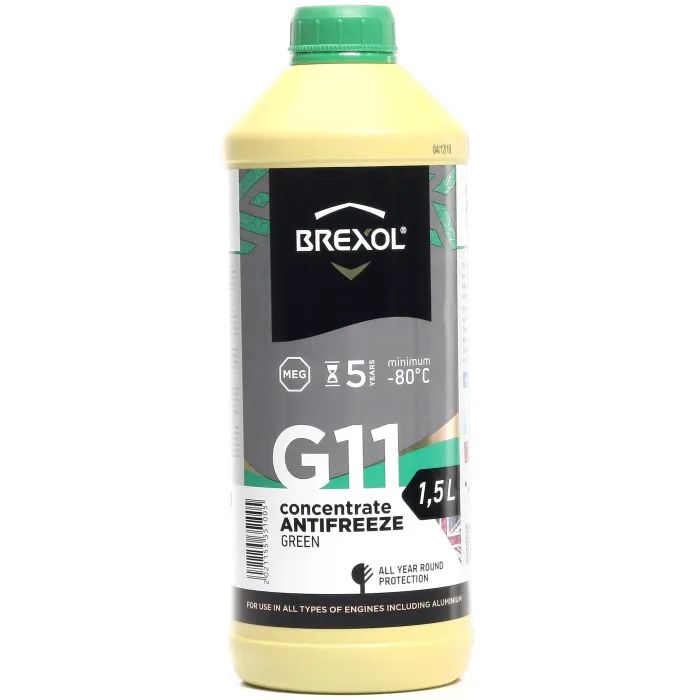 Антифриз BREXOL GREEN CONCENTRATE G11 (-80C) 1,5л Фото