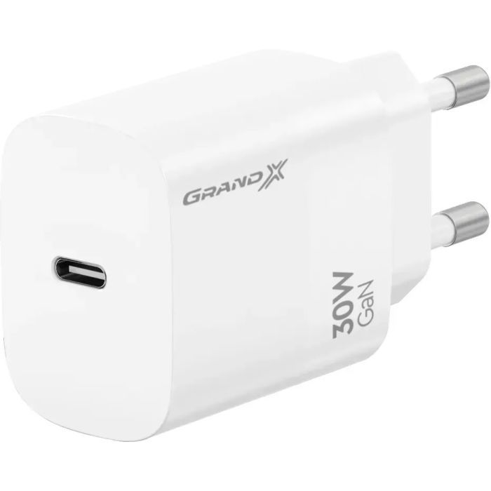 Зарядное устройство Grand-X GaN USB-C 30W QC3.0 white Фото