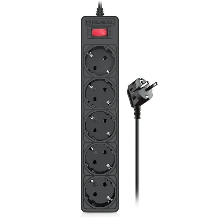 Сетевой фильтр питания REAL-EL RS-Protect 505, 3m, black Фото