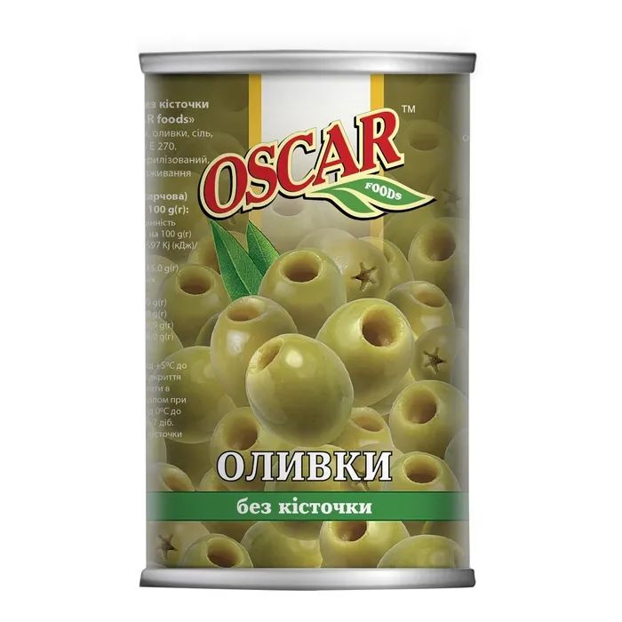 Овощная консервация Oscar foods Оливки без косточки 300 г Фото