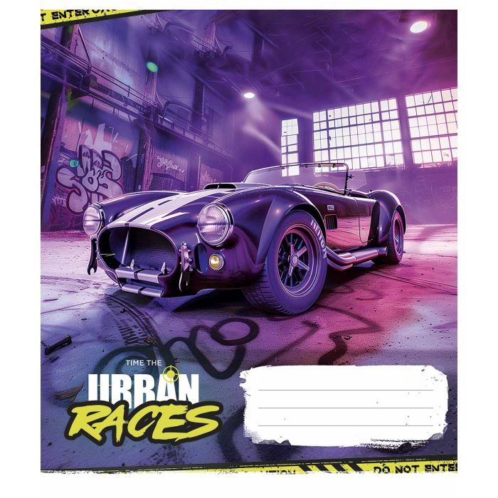 Тетрадь Школярик Time the urban races 48 аркушів клітинка Фото