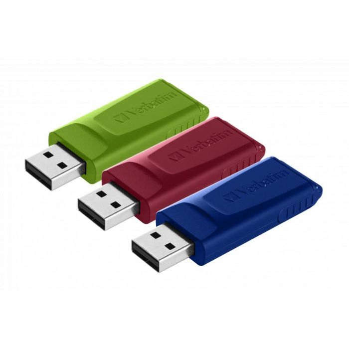 Фото - USB-флешка Verbatim USB флеш накопичувач  3x16GB Slider Red/Blue/Green USB 2.0  49326 (49326)